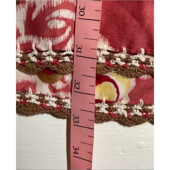 BCBG Pink Floral Boho Mini Dress Crochet Knit Silk Cotton Blend Size Small - Picture 7 of 12